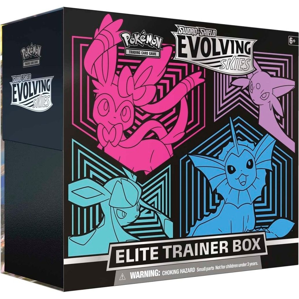 Pokémon TCG: Elite Trainer Box - Sword & Shield - Evolving Skies (Vaporeon, Espeon, Glaceon & Sylveon)