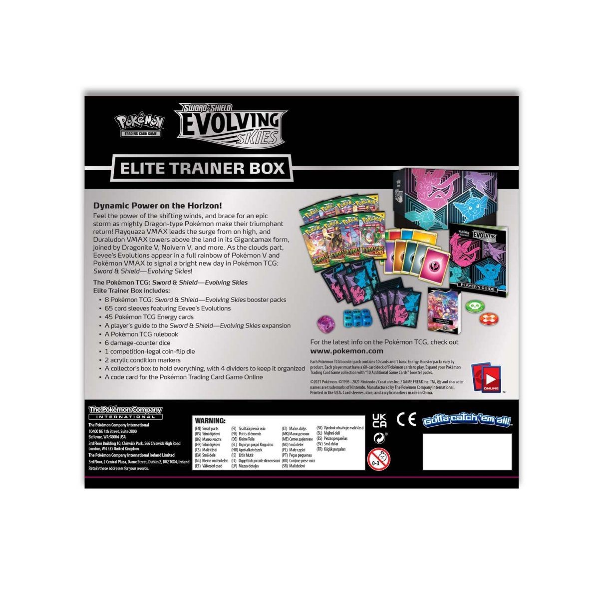 Pokémon TCG: Elite Trainer Box - Sword & Shield - Evolving Skies (Vaporeon, Espeon, Glaceon & Sylveon) - Image 2