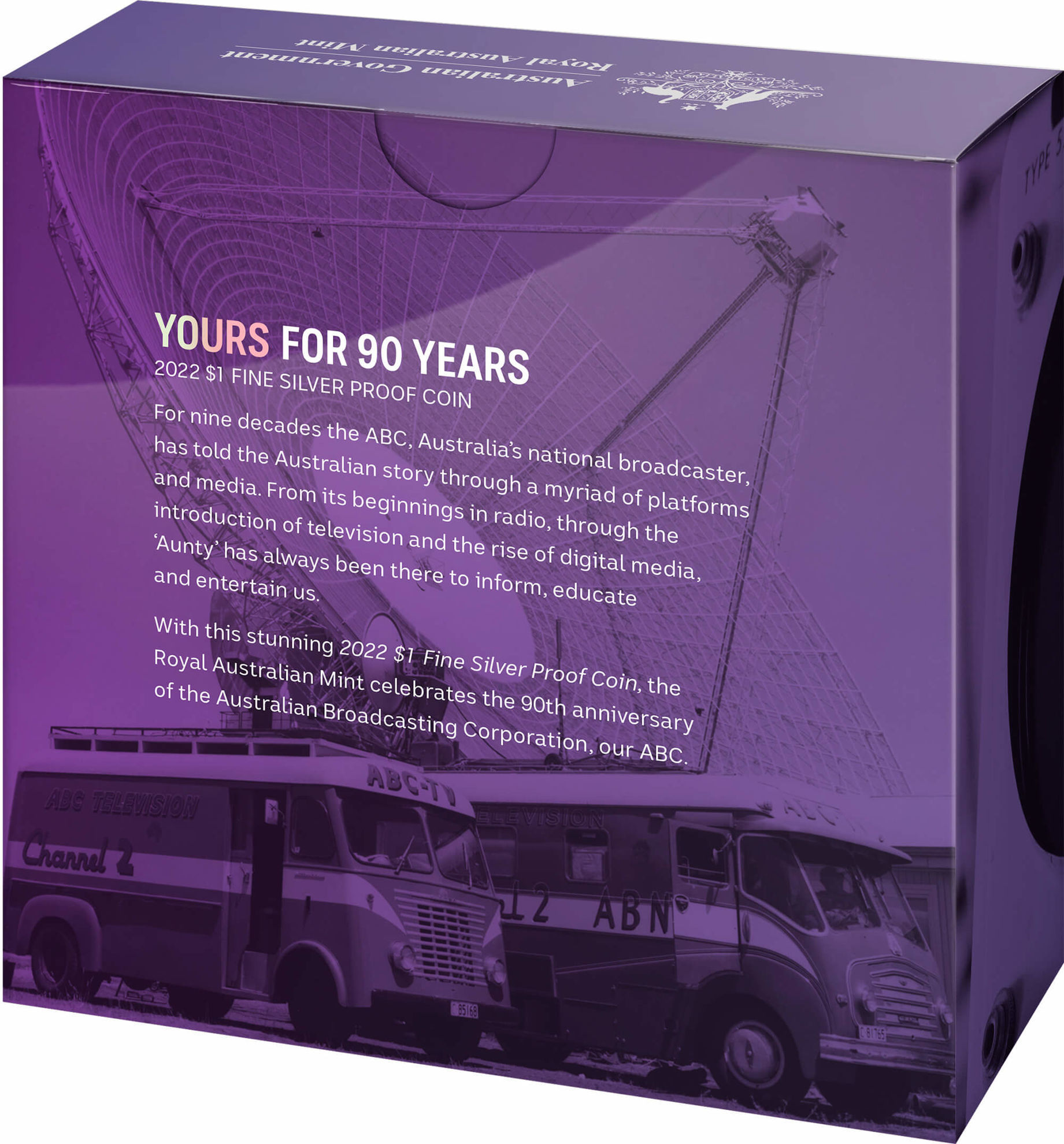 2022 $1 ABC 90th Anniversary 1/2oz Silver Proof Coin - Image 5